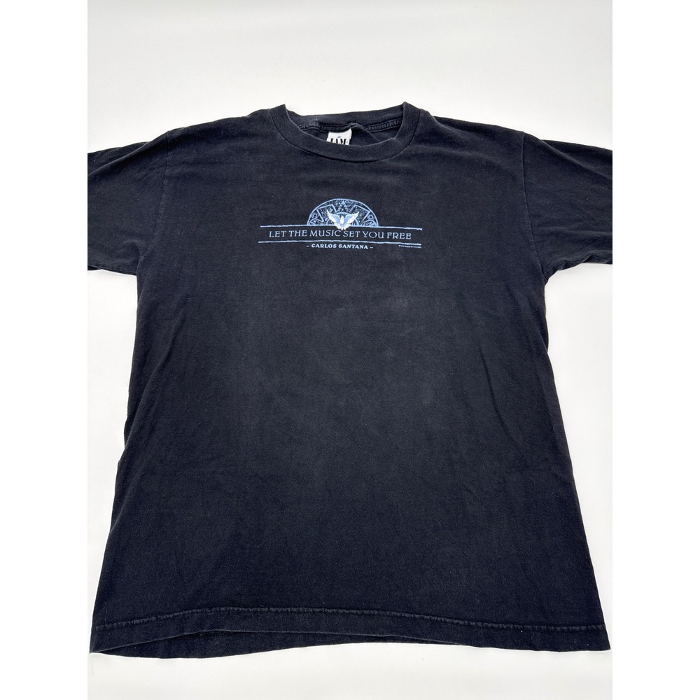 Vintage 1999 Carlos Santana Let The Music Set You Free T-Shirt Black Large JAM